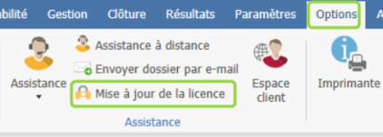 mise à jour de licence